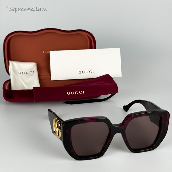 Gucci Women Sunglasses Havana Violet Brown Cat Eye GG0956S 008 BRAND NEW main image 5
